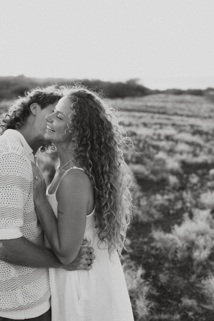 Couple Kissing On The Big Island At Sunset