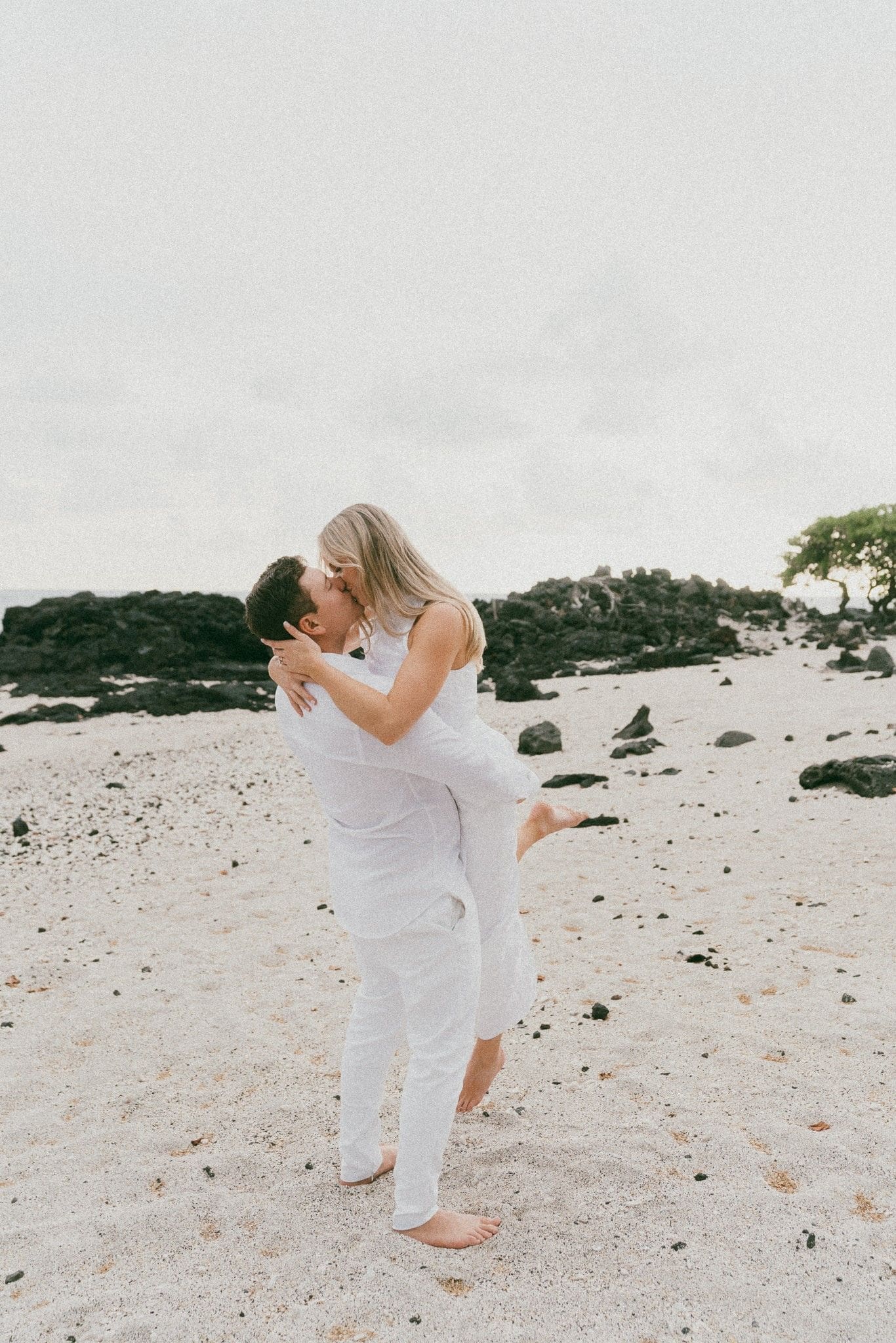 Couple at their engagement shoot in Hawaii.