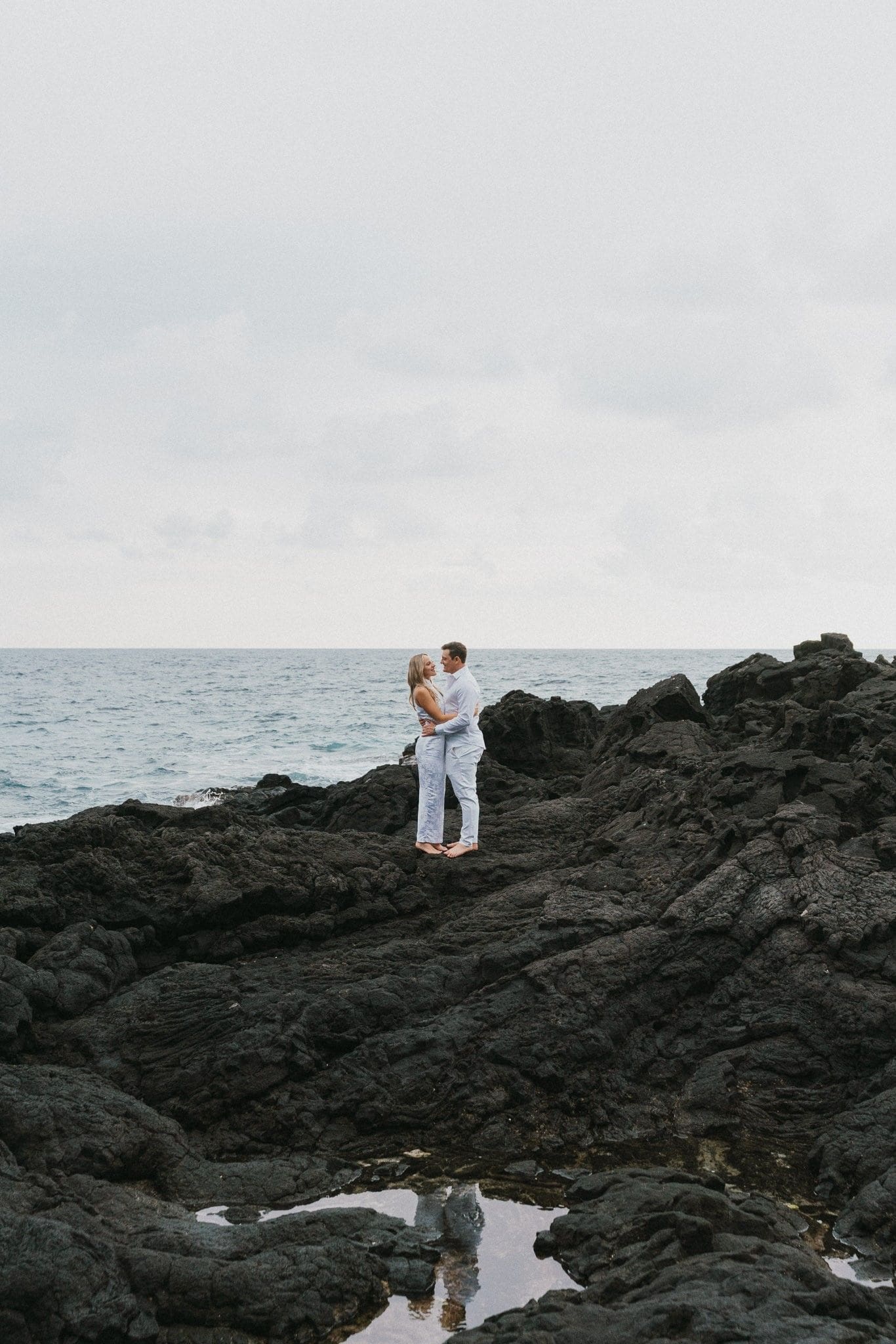 Couple at their engagement shoot in Hawaii.