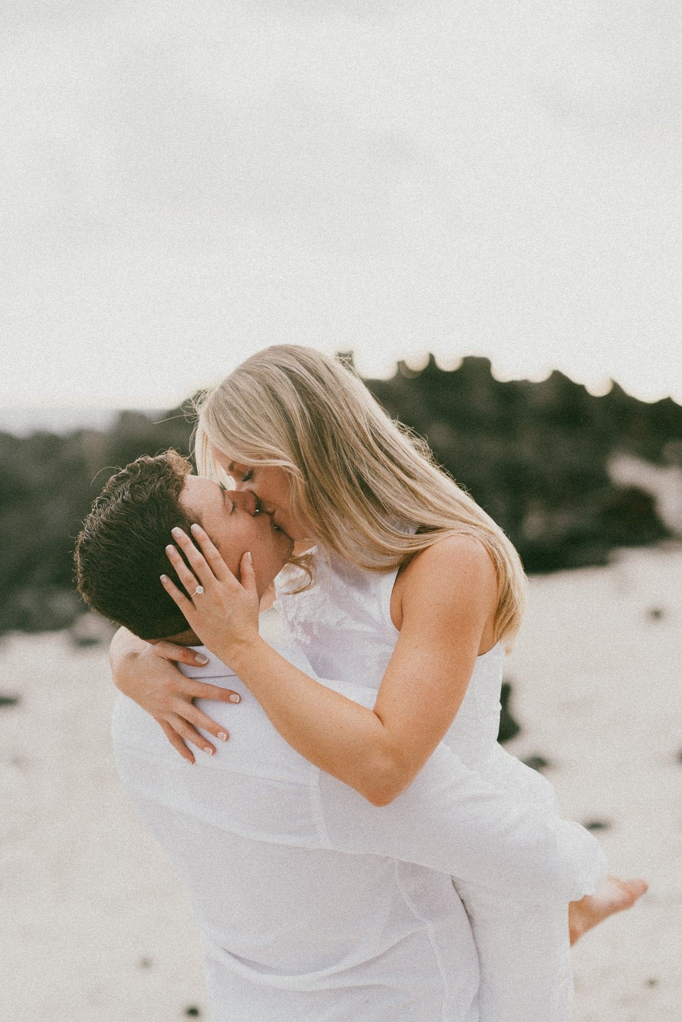 Couple at their engagement shoot in Hawaii.