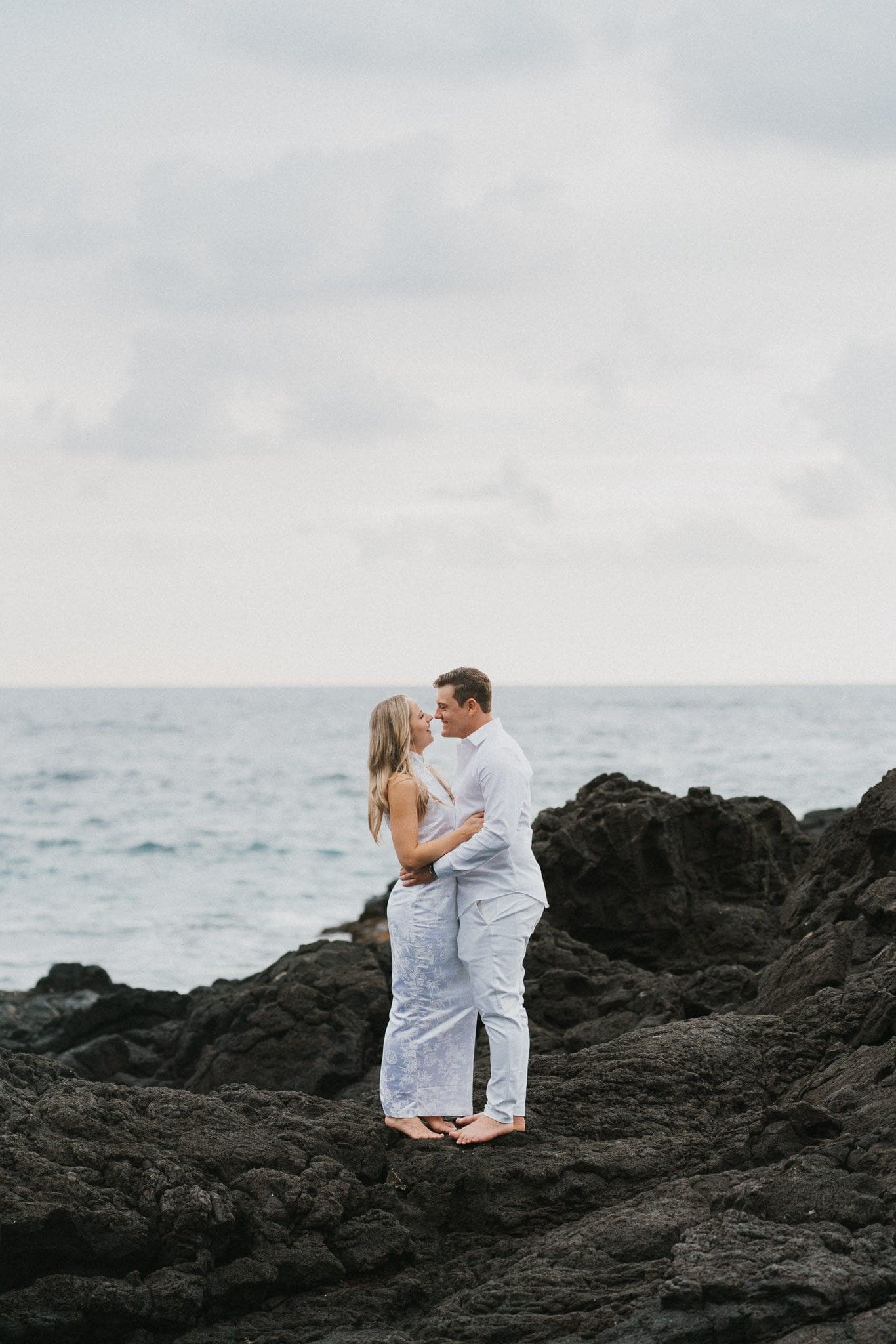 Couple at their engagement shoot in Hawaii.