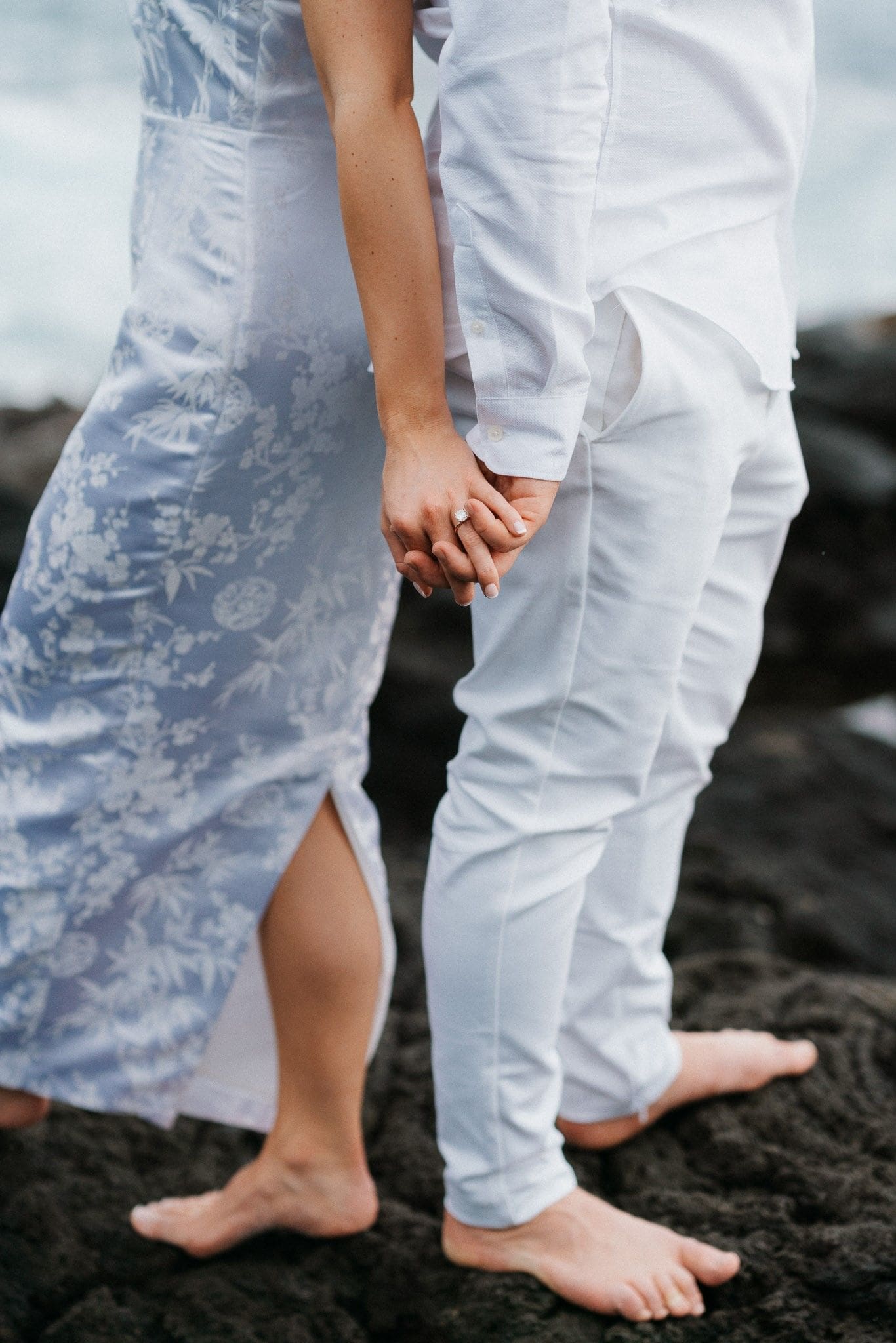 Couple at their engagement shoot in Hawaii.