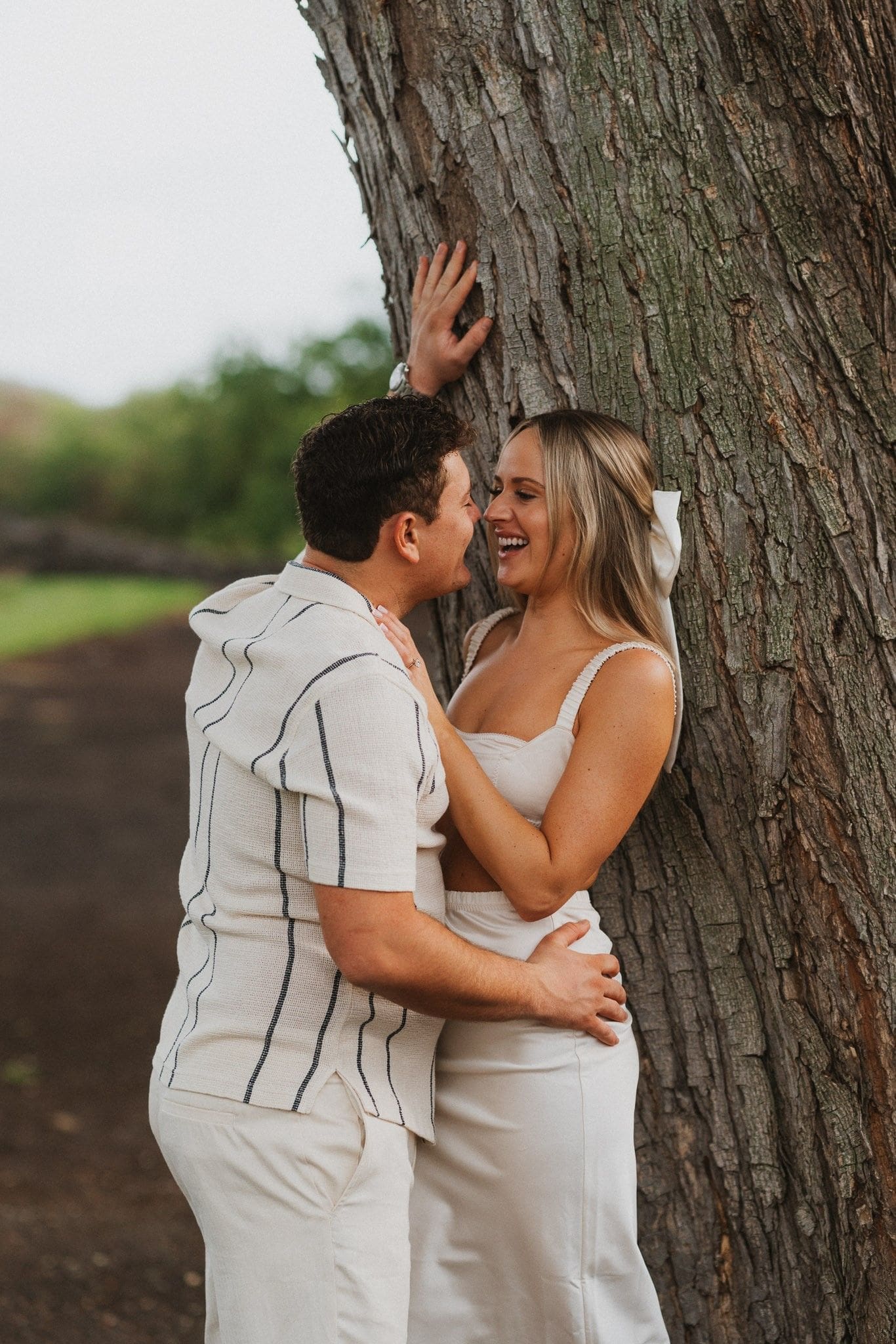 Couple at their engagement shoot in Hawaii.